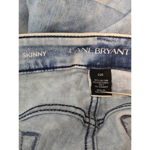 Lane Bryant Skinny Bleached Washed Distressed Women's Jeans 22 - Picture 3 of 3